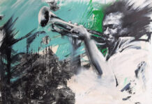 Sebastiano Bucci: "Vento Jazz" - 2023 - Acrilico su tavola, cm 100x150