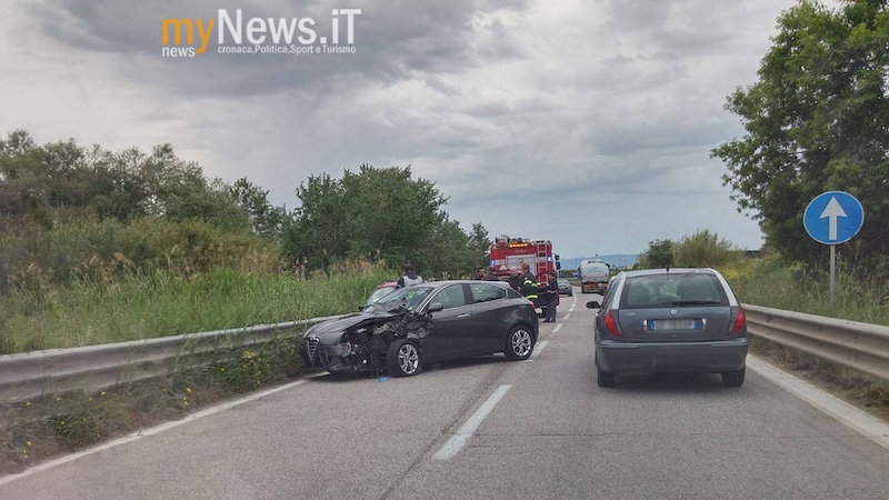 L'incidente stradale avvenuto sulla Statale 87 AutoContromano